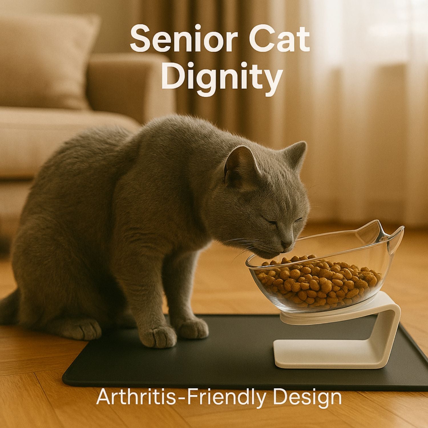 StimuliCat Orthopedic Feeder | Less vomiting. More comfort. A better life for your senior cat.