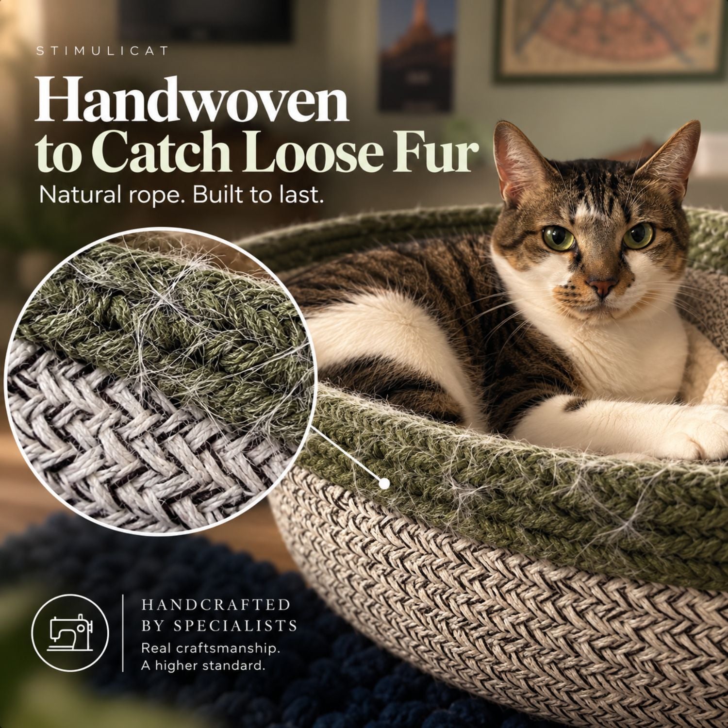 Instinct Basket™ | Meet the First Research-Backed Passive Deshedding Basket for Indoor Cats