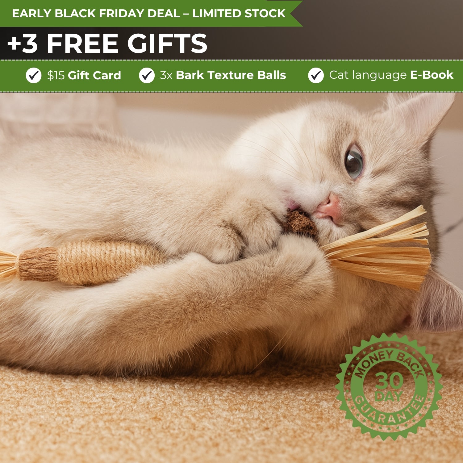 Instinct Play Stick | Wild-Harvested & Chemical-Free Dental Cat Entertainment